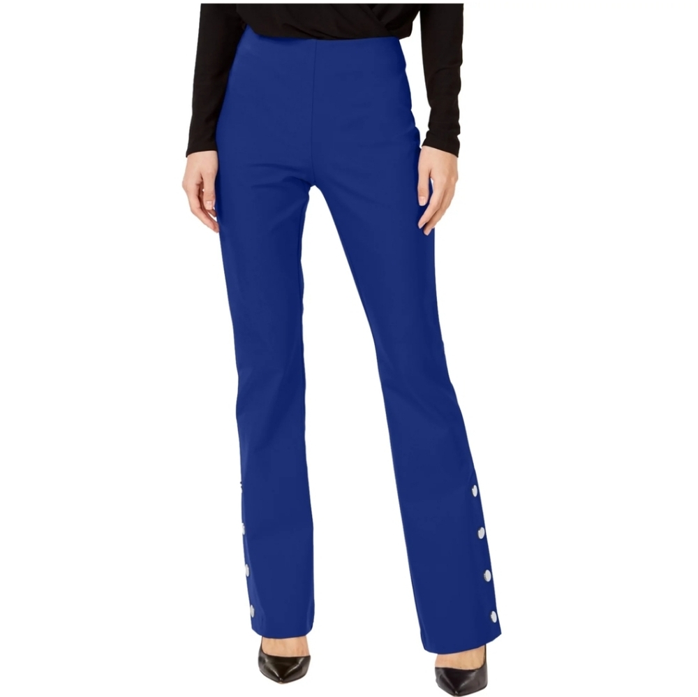 INC International Concepts Embellished Snap Bottom Bootcut Pants 16